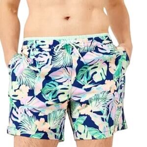 Chubbies Men's Navy Leaf The Night Faunas 2" Classic Swim Trunk Shorts Size L